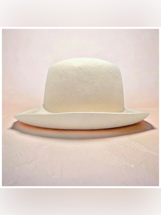 Vintage Madcaps Paris Ivory Wool Felt Fedora | Wide Brim | Western Style Hat